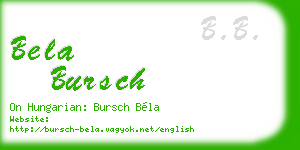 bela bursch business card